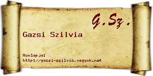 Gazsi Szilvia névjegykártya
